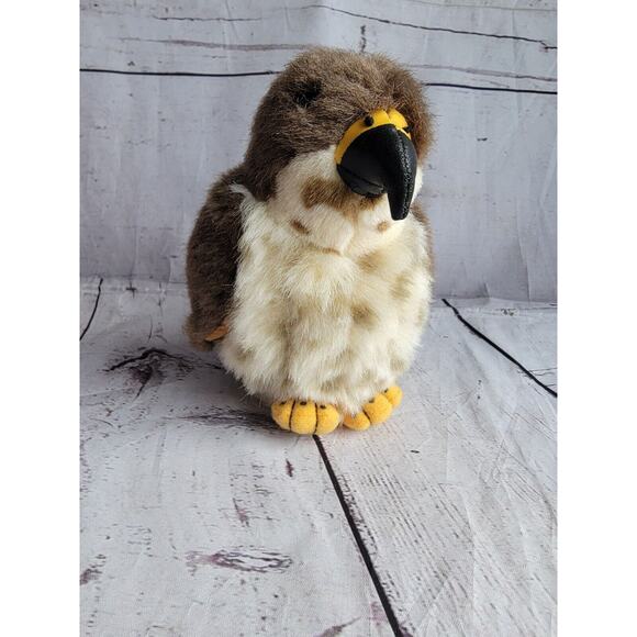 K & M International Hawk Red Tailed Plush Bird Stuffed Toy Audubon 6" No Sound - Picture 1 of 7
